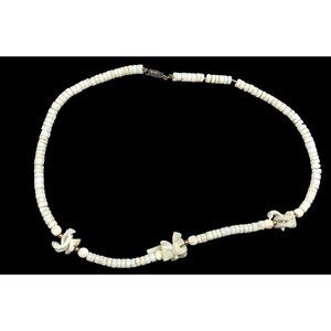 Vintage 90s White Shell Chip Beaded Necklace